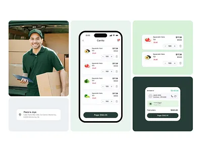 UI wholesale e-commerce delivery minimal mobile olive green simple ui