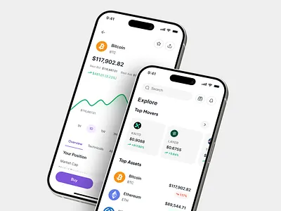 FluxTrade - Crypto Discovery Page app app design asset binance bitcoin blockchain clean crypto crypto app crypto wallet cryptocurrency design fintech mobile mobile app mobile app design mobile ui trading app uiux wallet