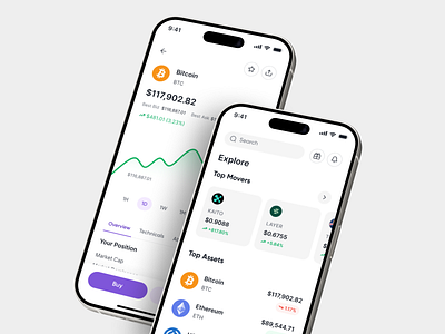 FluxTrade - Crypto Discovery Page app app design asset binance bitcoin blockchain clean crypto crypto app crypto wallet cryptocurrency design fintech mobile mobile app mobile app design mobile ui trading app uiux wallet