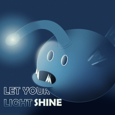 Let Your Light Shine 💡 adobe illustrator angler fish cartoon character graphic design illustration texture vector