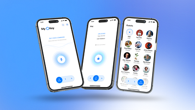 Smart Home Key app a app ai ai open flat ai voice app app design figma ios ios 18 ios16 ios17 key app minimalist mobile open door app smart smart home ui ux white theme