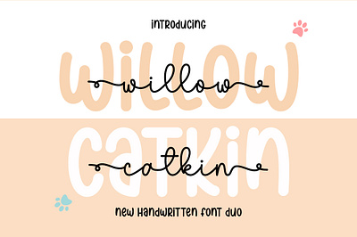 Willow Catkin Duo crafting font cute font design handwritten monoline new font script script font