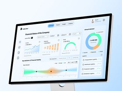 Financial Management Interface for a Toy Manufacturing Company dashboarddesign financeui fintech minimaldesign productdesign uidesign uiux uxdesign