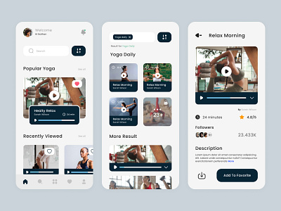 Yoga App - UI Design application branding clean design health light meditasi meditation mentors modern outdor relax relaxing trend ui ui design uiux yoga yoga app yoga girl and men