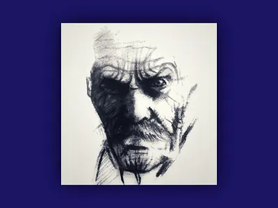 Tough angry art black character charcoal dark drawing graphite hand hand drawn illustration inspiration mood pencil portrait powerful simple sketch sketchbook traditional