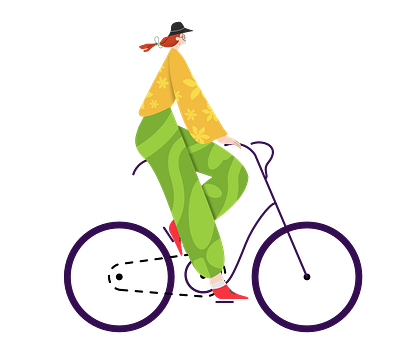 Girl On Bike graphic design illustration vector