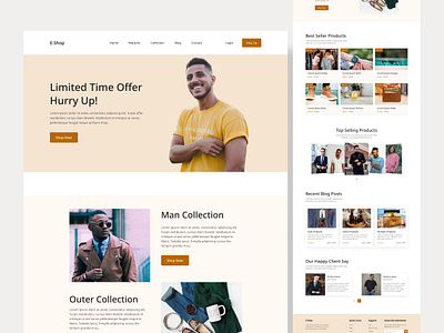 E-Commerce Landing Page Design apparel landing page design business planning clothing website design designer e commerce business e commerce landing page ui ui design ui experience uiux user experience ux design web design web experience