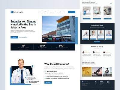 General Hospital - Landing Page🏥 landingpage uidesign uiuxdesign uxdesign webdesign