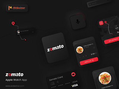 Zomato - Apple Watch App UI Concept app ui apple watch ui ios ui ui design uiux design watch app watch app ui watch os