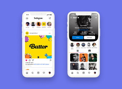 Redesigning Instagram Application Home & Profile Screens branding dailyui design icon illustration logo typography ui ux