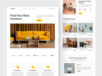 Furniture Website Design best design chair website clean design design e commerce website design ecommerce website furniture company website furniture web design furniture website design graphic design interior design landing page online marketing online shop website teapoty landing page animation ui design uiuxdesign