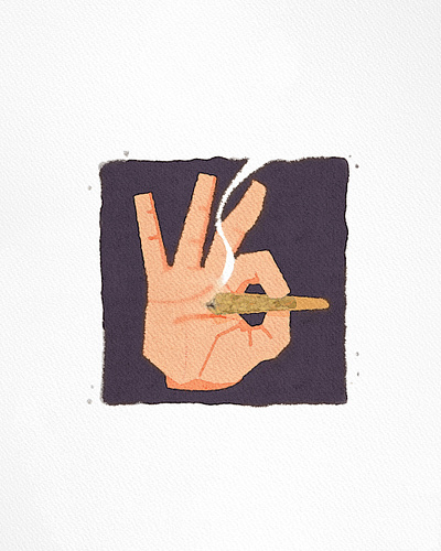 OK angkritth hand illustration marijuana ok okay weed