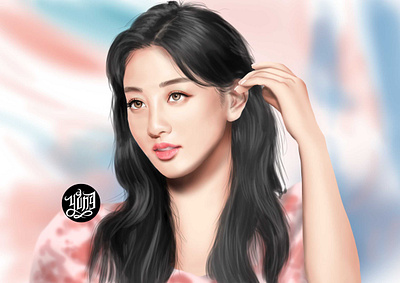 Digital painting of Jihyo of Twice digital painting digitaldrawing digitalportrait fanart girl illustration jihyo kpop kpopart twice