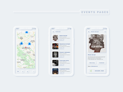 iXYt - events pages android app design event ios neo neomorphism ui ux