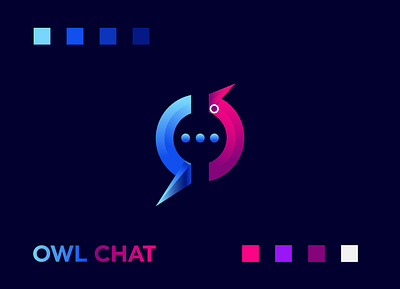 OWL CHAT || Modern Logo abstact app branding business logo company logo design graphic design icon illustration logo motion graphics vector