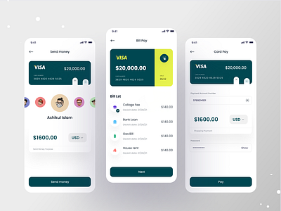 Finance Mobile Banking App app bank app banking app clean ui concept finance finance app financial app fintech investment mobile app design mobile design mobile ui money transfer send money uiux ux