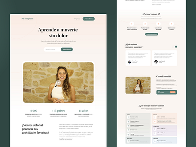 Mi Templum Landing Page courses design philosophy physical physical approach ui web web design webdesign website website design yoga