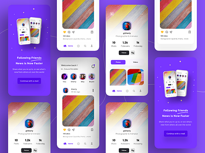 Social Media App Design design facebook follow instagram like media social ui ux