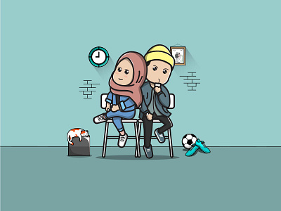 Cute Couple branding couple cute design flat graphic design icon illustration logo ui ux vector