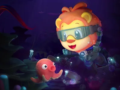 Duna-sea world 3d carton cute illustration