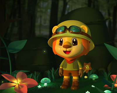 Duna-Jungle exploration 3d carton cute illustration