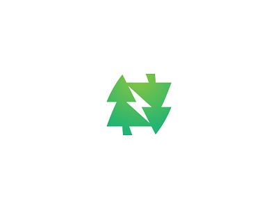 Forest Power branding design forest icon logo logodesign logotype minimal power thunder tree vector zip