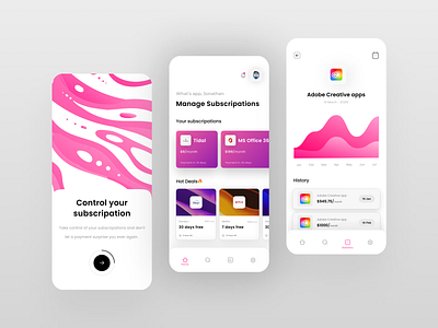 Subscription App UI app design clean design designer graphic design illustration inspiration interface logo minimal mobile mobile app typography ui uidesign ux