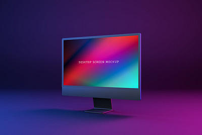 Neon Desktop Screen Mockup abstract clean device display laptop mac macbook mockup neon phone phone mockup presentation realistic simple smartphone theme ui ux web webpage