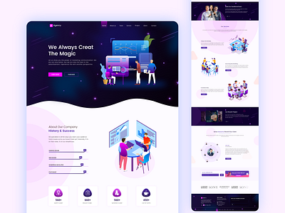 Agency Landing Page Design agency template creative design graphic design landing page latest design template design ui ui design uiux unique design web design