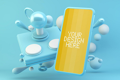 Mobile Blue Joystick Mockup 3d abstract clean device display laptop mac macbook mockup phone phone mockup presentation realistic simple smartphone theme ui ux web website