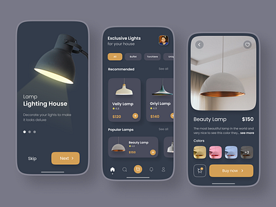 Lamp Store App app branding buy design graphic design icon illustration lamp lamp store app logo mobile mobile app modern new popular sale store top ui ux