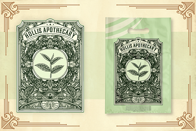 Hollis Apothecary vintage logo brand branding design designs illustration logo produc retro tea vintage