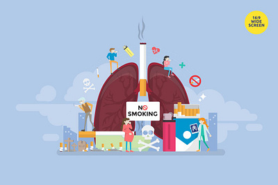 Stop Smoking Vector Illustration Concept 3d 3d animation 3d art 3d character 3d illustration app concept design development illustration landing landing page logo page ui ux web web design web development website