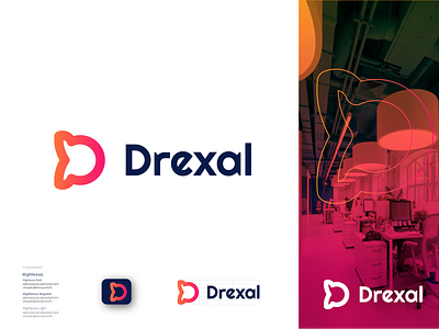 Drexal - Logo And Branding Design app icon logo best logo brand identity business logo company logo corporate identity d logo digital marketing finance logo logo design logomark looking designer minimalist logo modern logo need logo needed simple and clean startup symbol