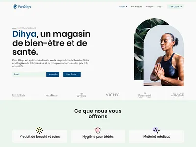 Dihya parapharmacie branding design drugstore graphic design landing page pharmacie ui ui de ui design web design website xd design