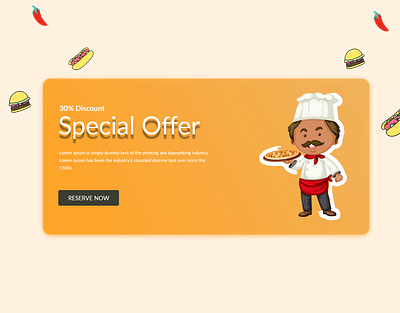 Special Offer Section adobe xd design restaurant restaurants website ui uiux uiux design web design