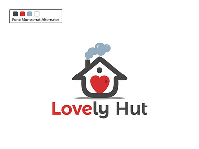 Lovely Hut Logo branding branding identity design graphic design house hut icon illustration logo love lovely minimal red smoke vector