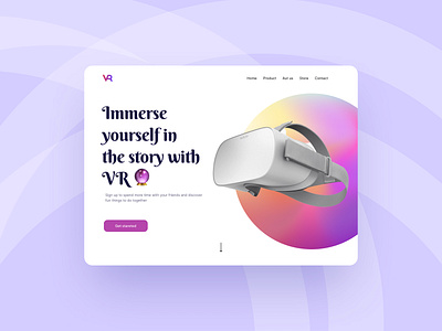 Vr Website Ui design art direction blur clean ui colors designthinking gradient minimal type ui virtual reality vr web design website