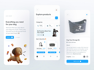 ACE Shop App Exploration animal app appdesign clean design ecommerce education health minimal onlinepetshop onlineshopping pet petshop popular popularshot shop shopping