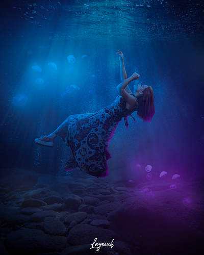 Under THE Ocean. art artwork blue colors creation creations creative design digital edit graphic design illustration manipulation ocean photo photoshop purple stock photos visual water