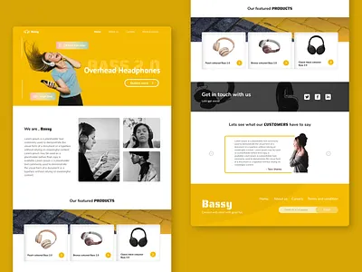 Headphone's website colorful design headphone landingpage lighttheme ui uidesign uidesigning website
