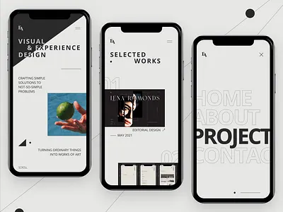 Portfolio Mobile Concept best shot black white classic clean ui concept design figma layout minimal mobile mobile concept modern portfolio projects simple ui uiux work