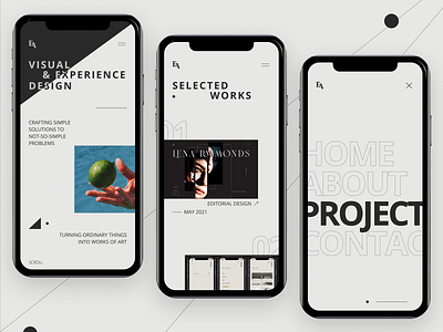 Portfolio Mobile Concept best shot black white classic clean ui concept design figma layout minimal mobile mobile concept modern portfolio projects simple ui uiux work