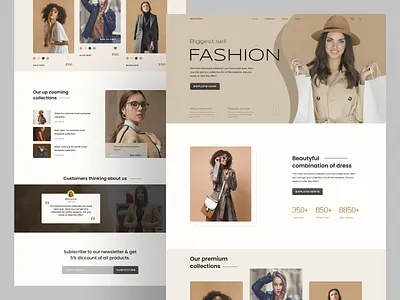 Landing page of fashion web. branding design fashionweblanding fashionwebsite landingpage typography u ui uiux uiuxdesign ux uxdesign vector web webdesign