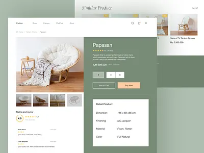 Furniture E-commerce Website for Uwitan - Detail Product Page app landing page ui ui design ui exploration ui inspiration ux web design web detail web ecommerce