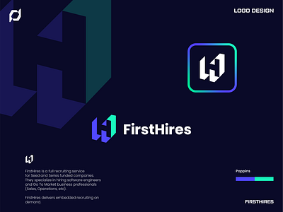 FirstHires Logo Concept - H Letter Logo adobeillustrator number1 branding colors creativity design icon identity letterh logo logodesign logodesigner logoinspiration logoprocess logotype monogram number1 typeface typography web