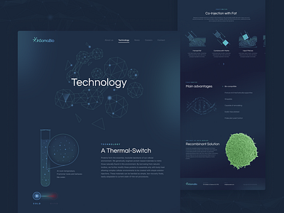 InSoma Bio - Technology subpage bio biotechnology blur clean dark design experience gradient interface landing page technology tissue ui ux uxui visual