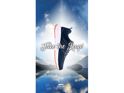 SP#2: In the Sky abstract bright clouds design graphic design photo editing photo retouching photoshop poster design promotional design shoe design shoe poster sky web