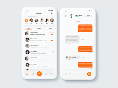 Chat App - UI Messenger Design Concept adobe xd adobe xd app design app app design app ui application application design chat chat application graphic design iphone messenger mockup ui ux web design