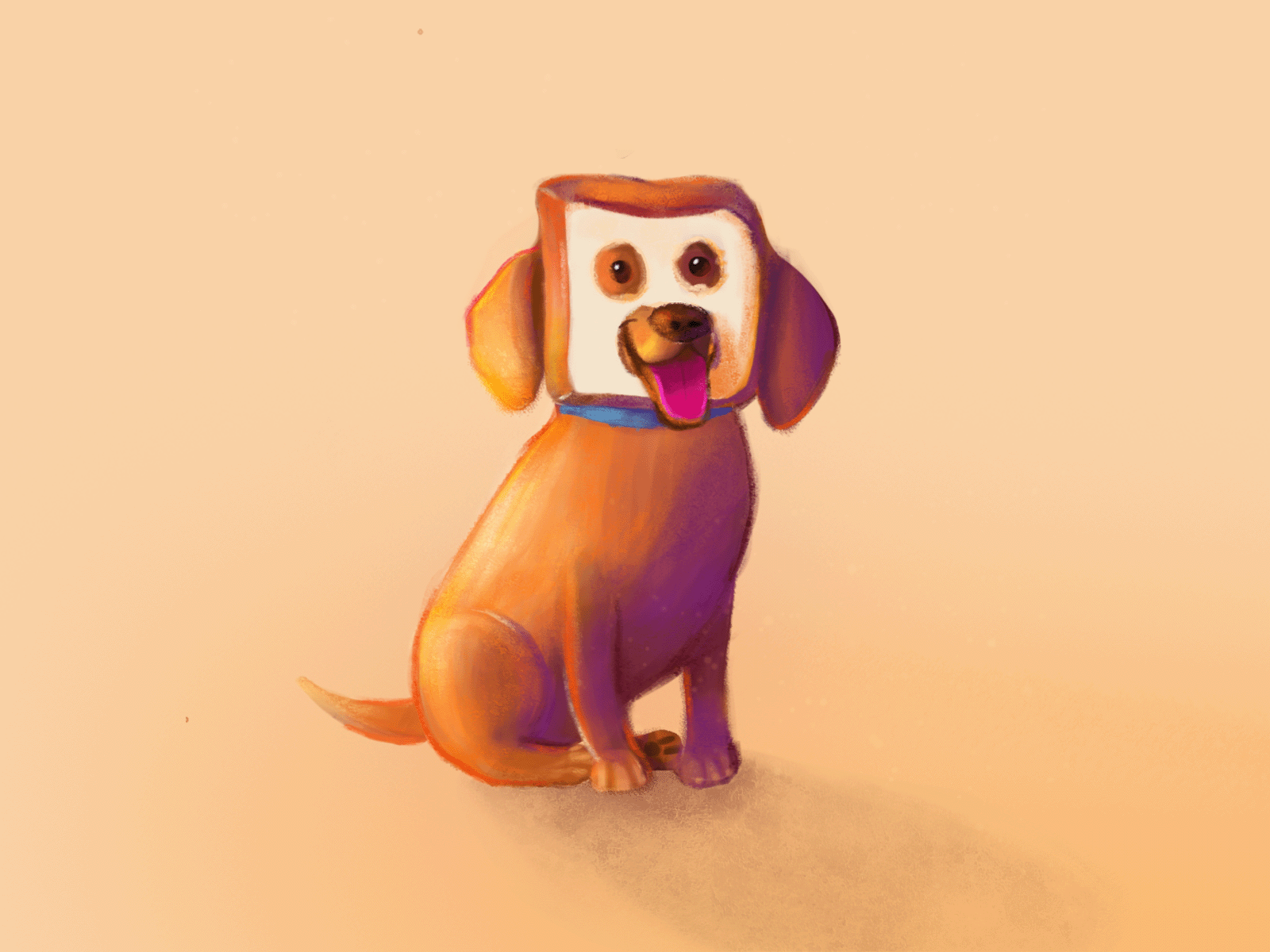 Pure-Bread! animation bread cute digital art digital illustration dog gif illustration india